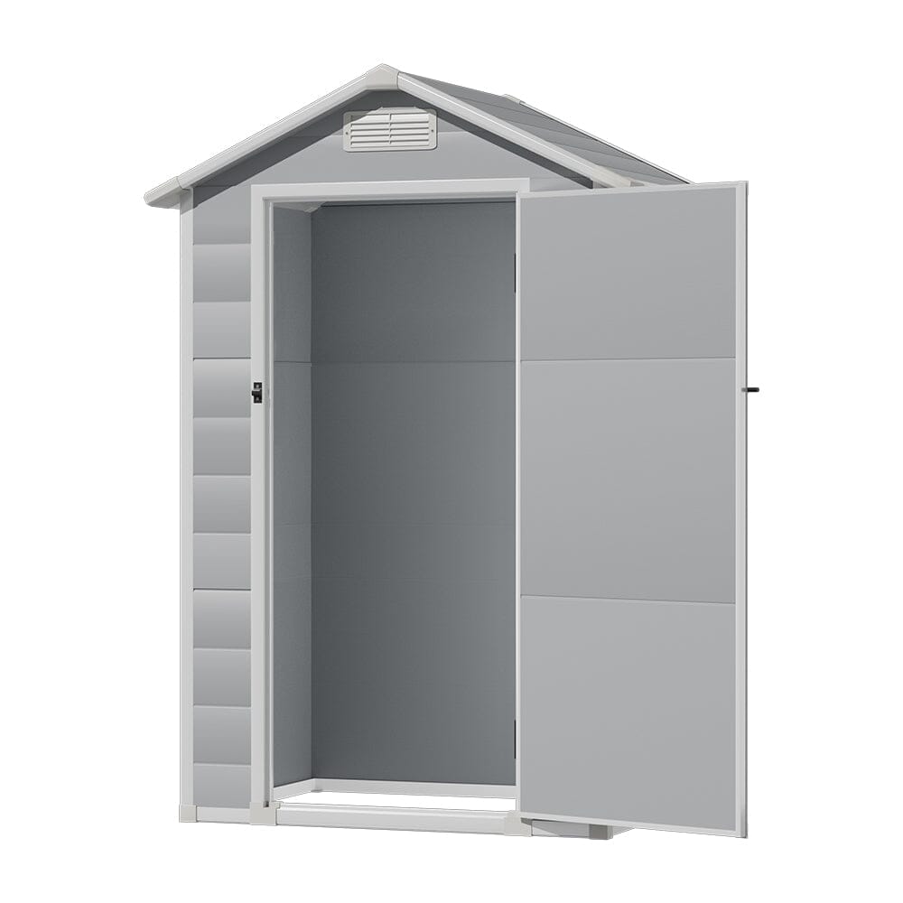 4×3ft Plastic Grey Garden Sanctuary Storage Shed with Lockable