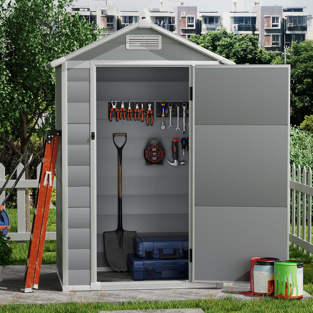 4×3ft Plastic Grey Garden Sanctuary Storage Shed with Lockable