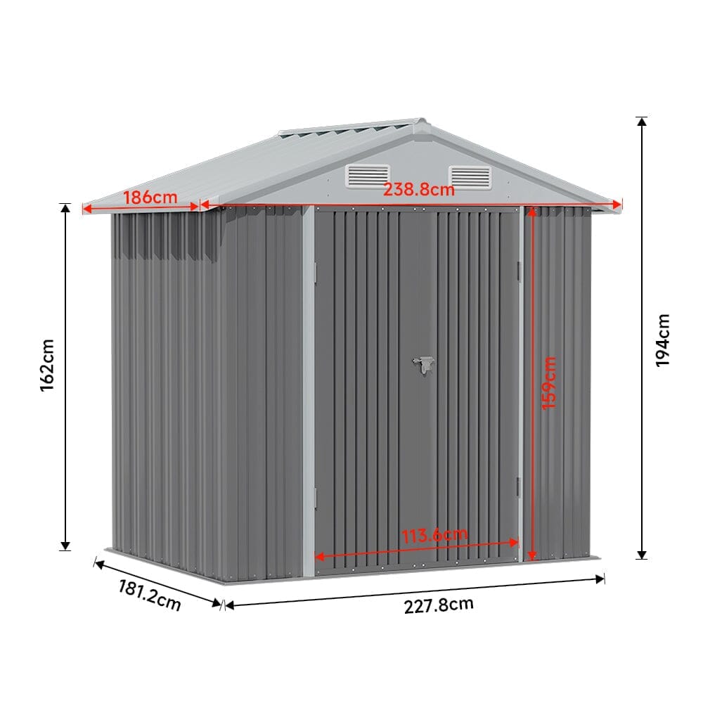 4×6ft/ 6×8 ft/ 10×8ft/ 10×10ft/ 10×12ft Metal Outdoor Garden Storage Shed Motorcycle Sheds with Lockable Garden Sheds Living and Home 