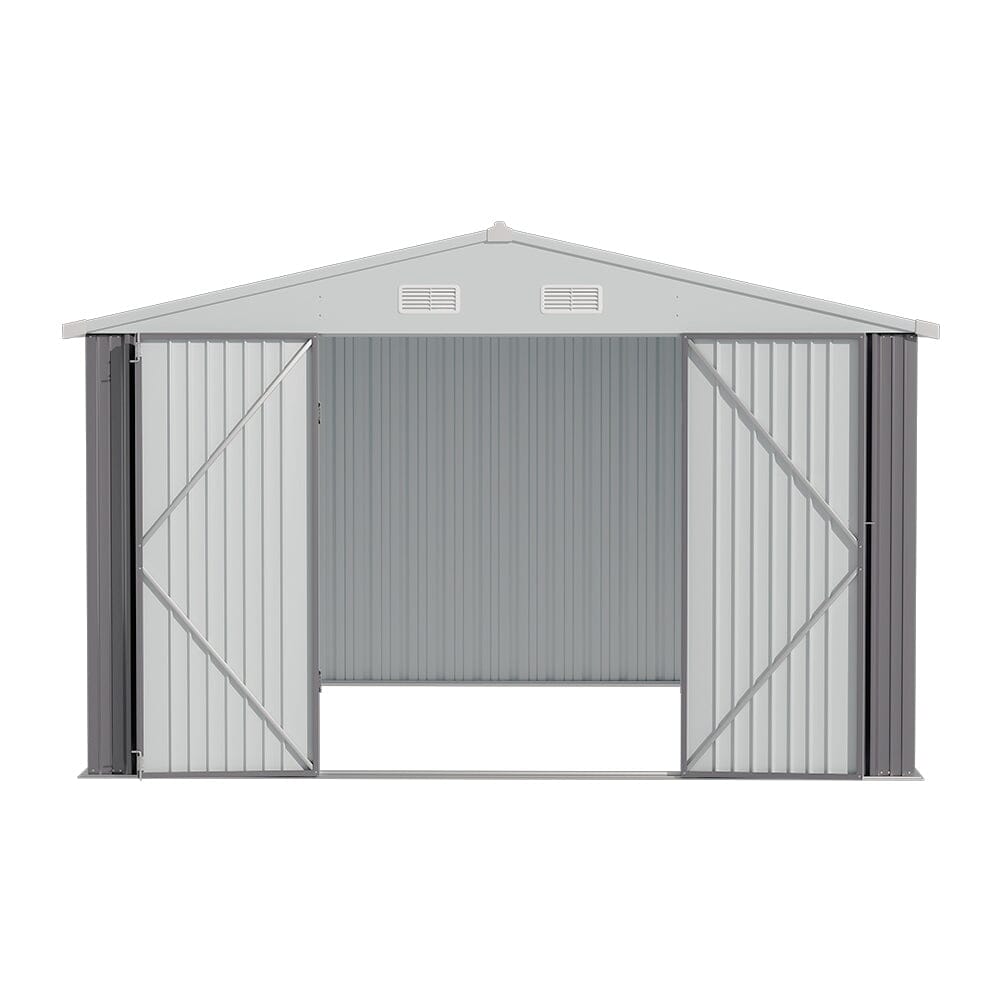 10.5 x 6.7ft Outdoor Garden Metal Storage Shed with Lockable Double Doors Garden Sheds Living and Home 