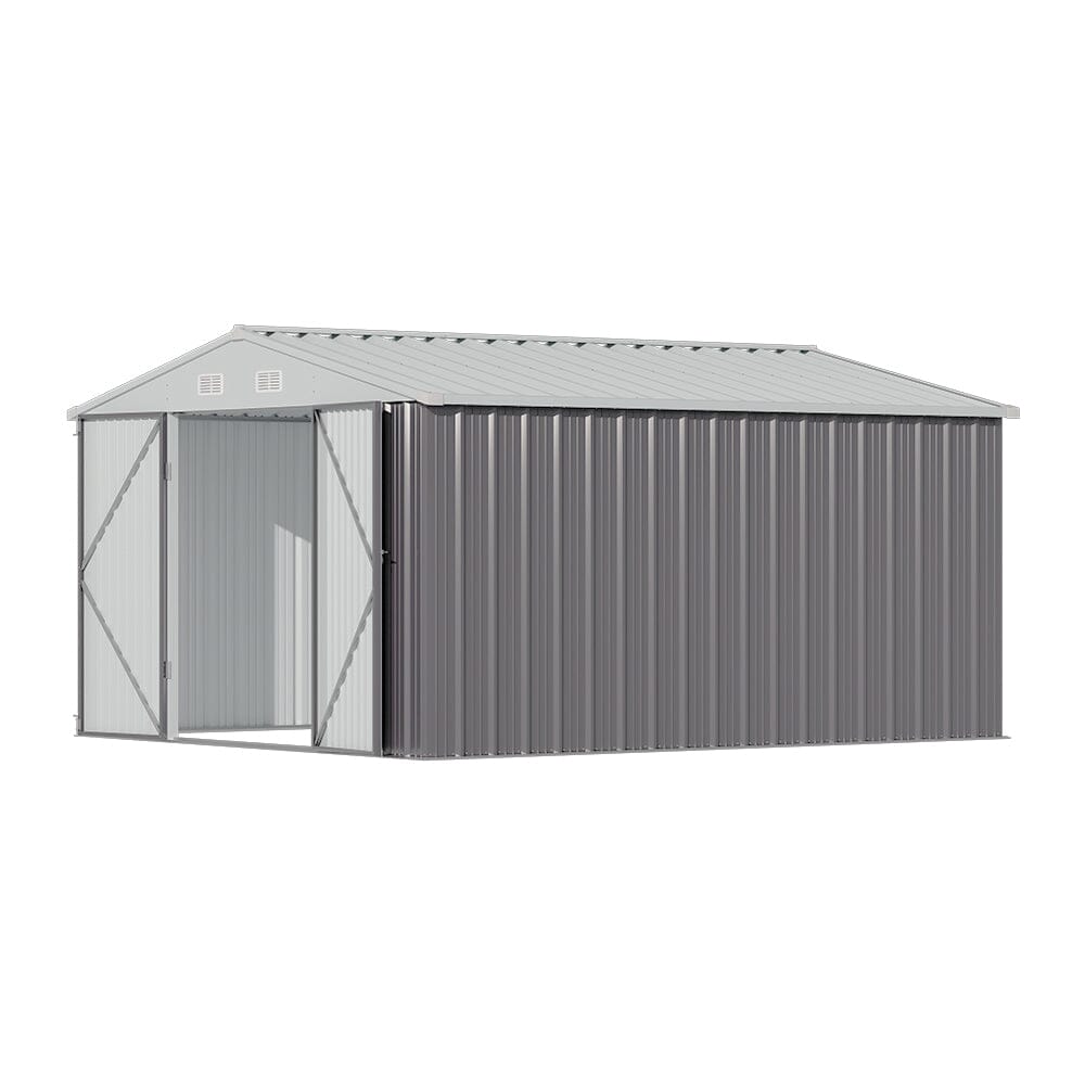 10.5 x 6.7ft Outdoor Garden Metal Storage Shed with Lockable Double Doors Garden Sheds Living and Home 