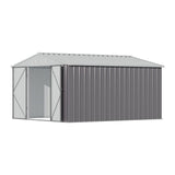 10.5 x 6.7ft Outdoor Garden Metal Storage Shed with Lockable Double Doors Garden Sheds Living and Home 