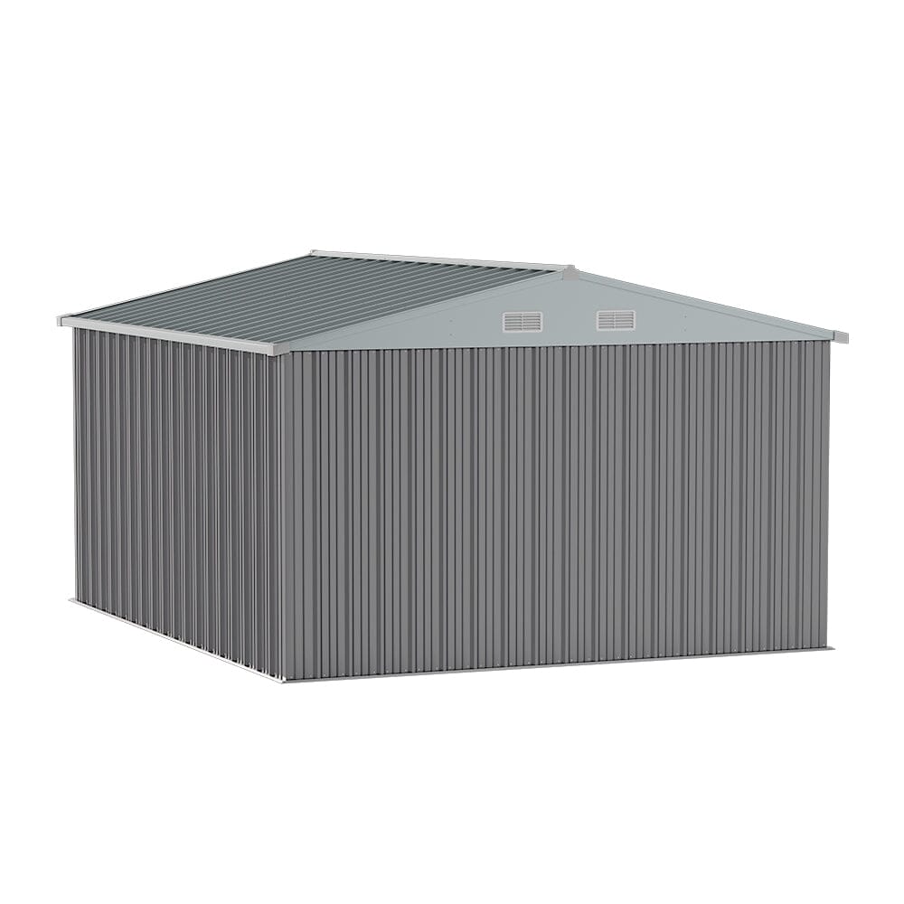 10.5 x 6.7ft Outdoor Garden Metal Storage Shed with Lockable Double Doors Garden Sheds Living and Home 