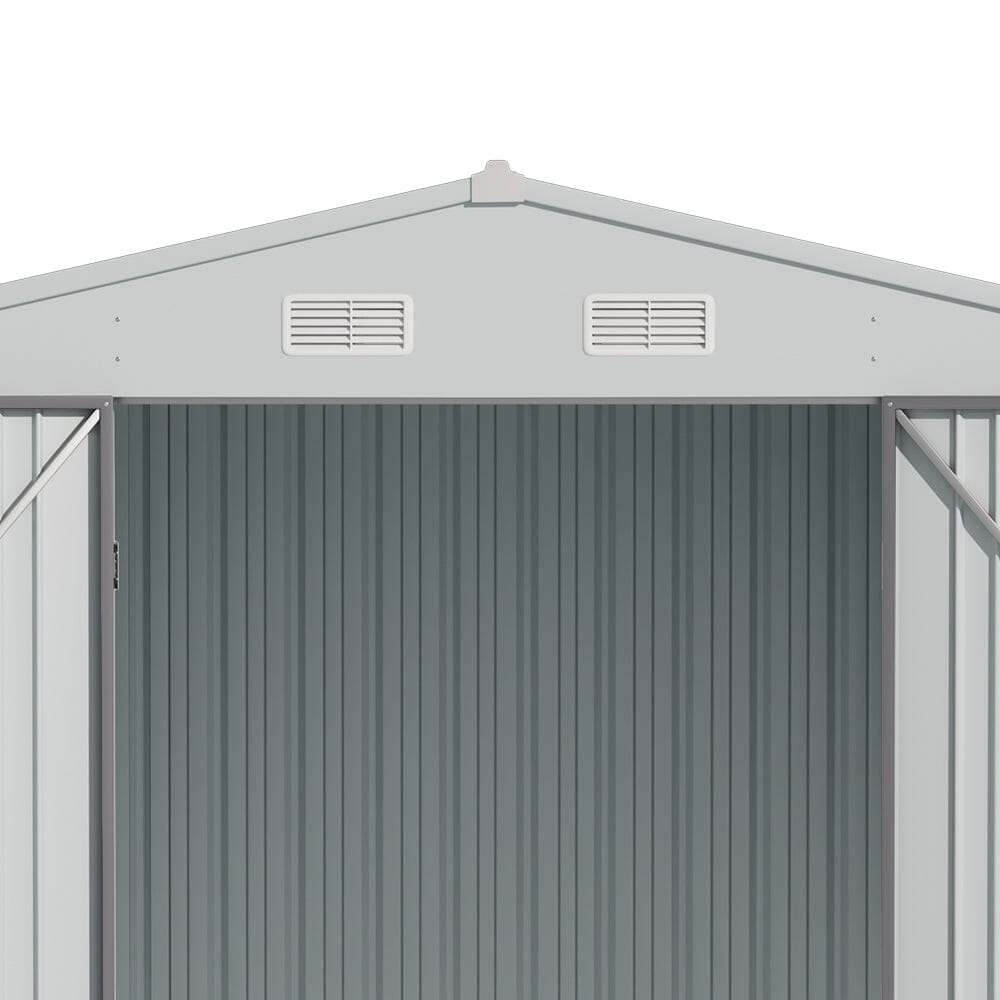 10.5 x 6.7ft Outdoor Garden Metal Storage Shed with Lockable Double Doors Garden Sheds Living and Home 