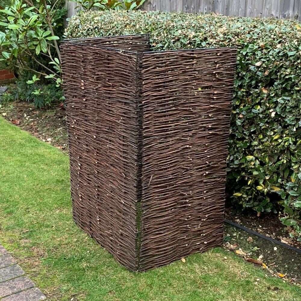 Livingandhome Trash Can Fence Wicker Privacy Fence Living and Home S 