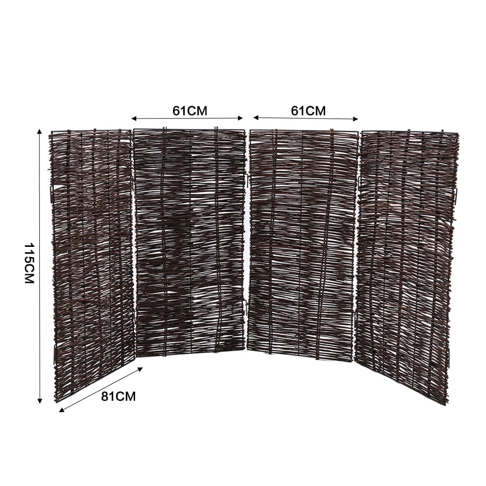Livingandhome Trash Can Fence Wicker Privacy Fence Living and Home 