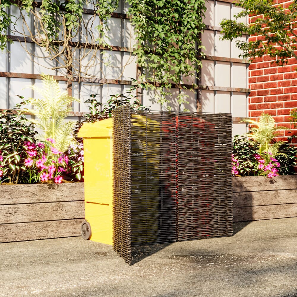 Livingandhome Trash Can Fence Wicker Privacy Fence Living and Home M 