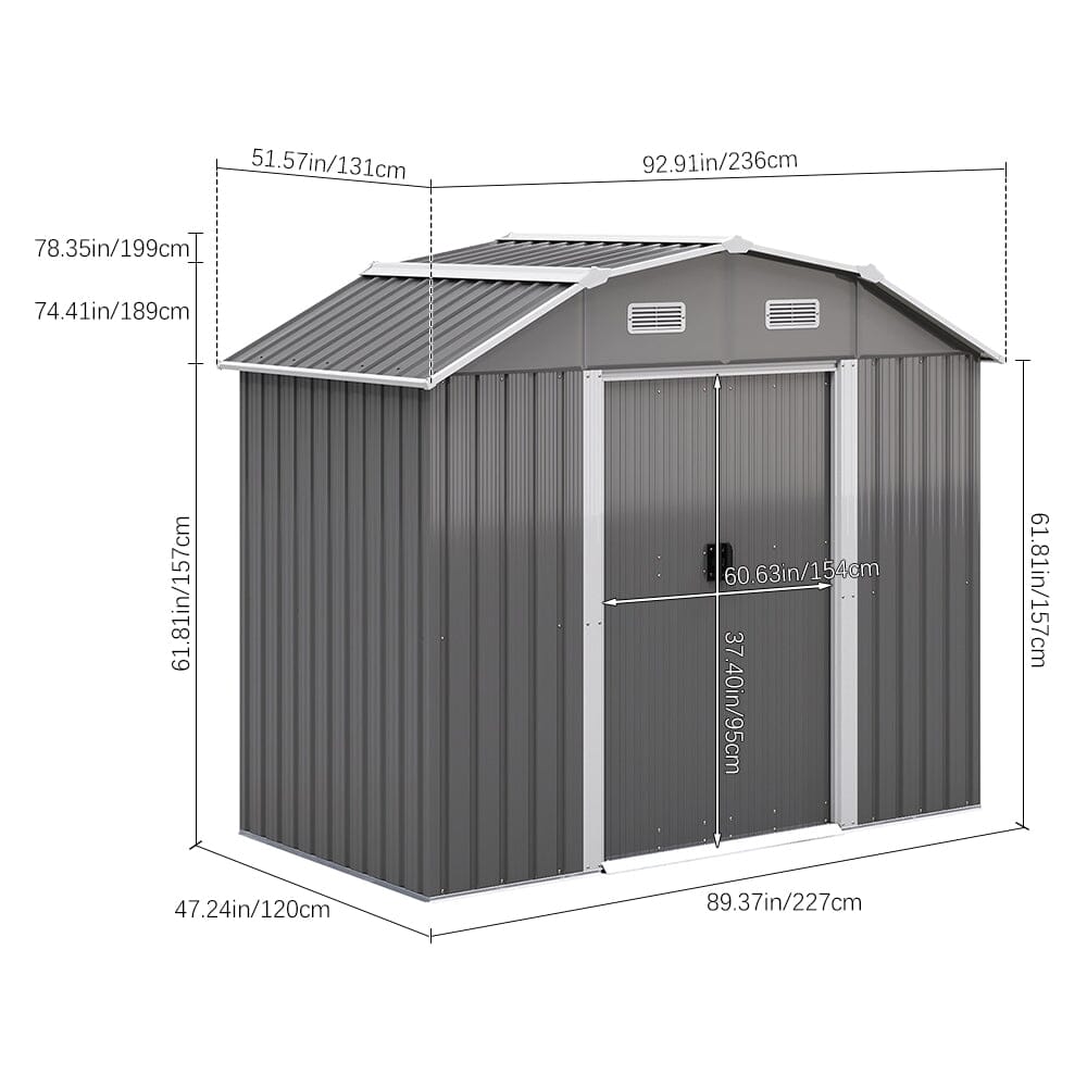 Large Galvanized Steel Acrylic Storage Shed Living and Home 