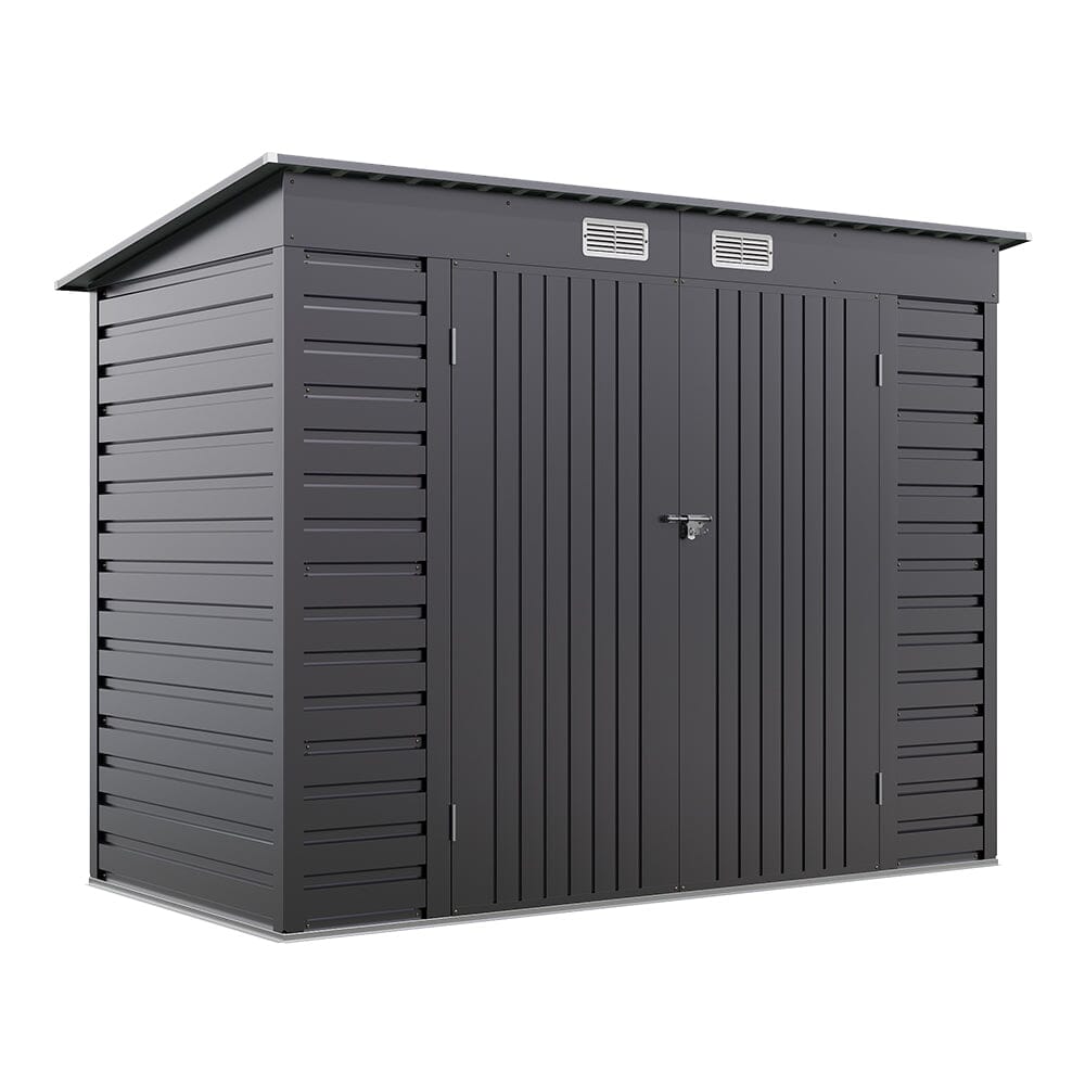 Outdoor Galvanized Steel Storage Shed with Dual Doors Living and Home 