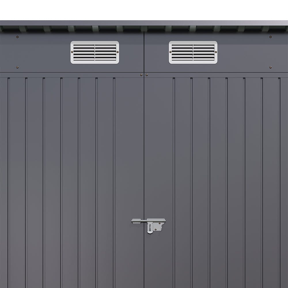Outdoor Galvanized Steel Storage Shed with Dual Doors Living and Home 