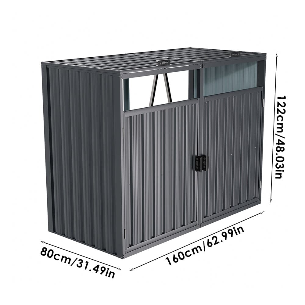 Outdoor Metal Garbage Can Garden Storage Shed Living and Home 
