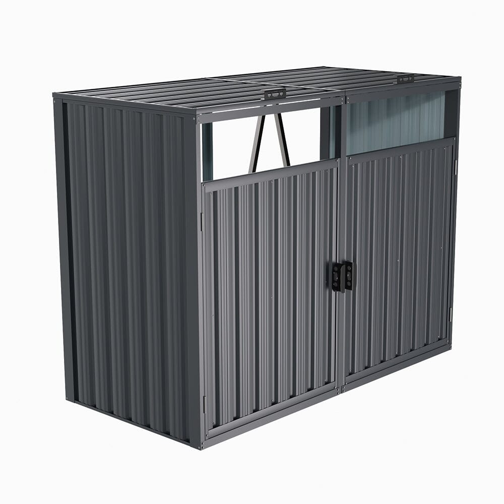 Outdoor Metal Garbage Can Garden Storage Shed Living and Home 