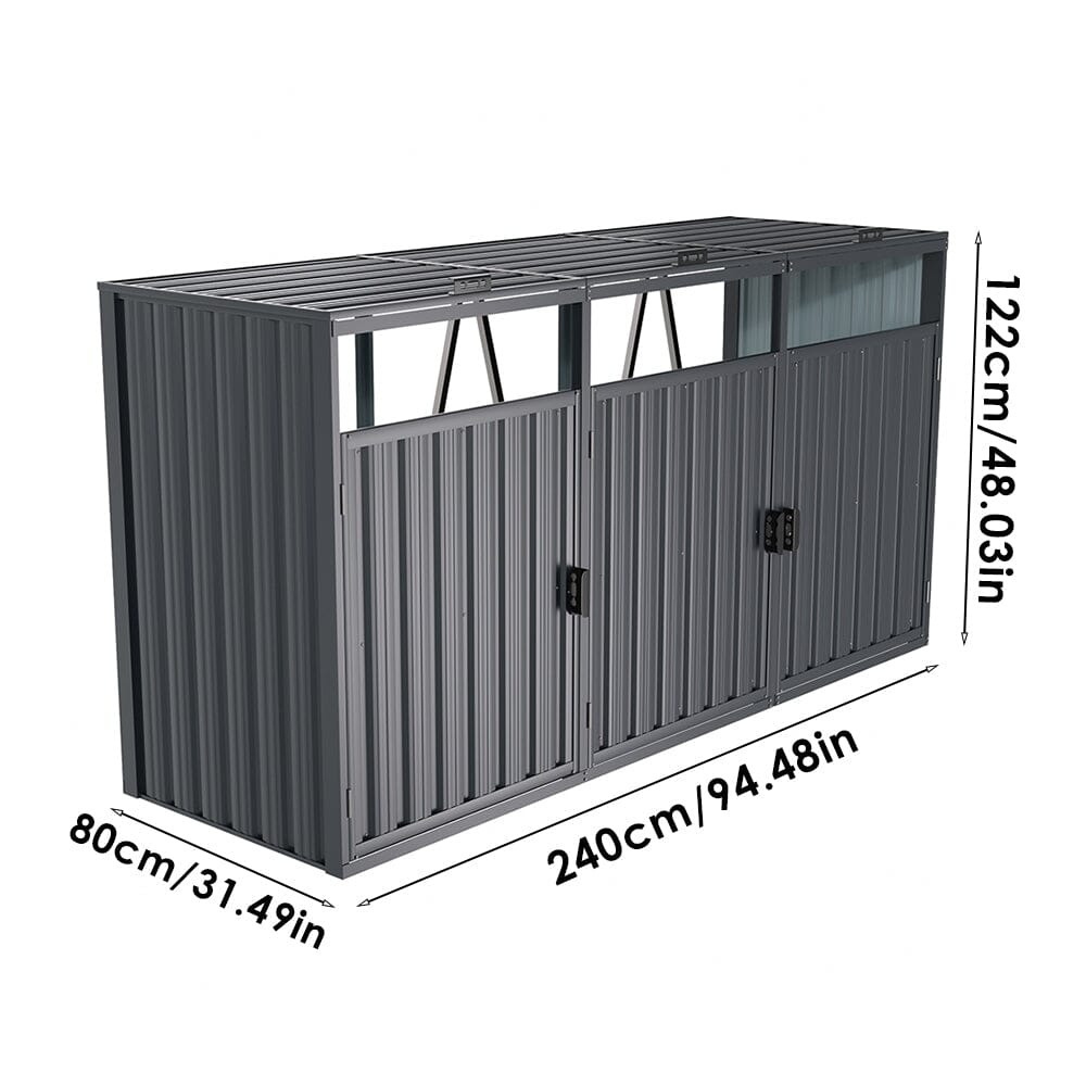 Outdoor Metal Garbage Can Garden Storage Shed Living and Home 