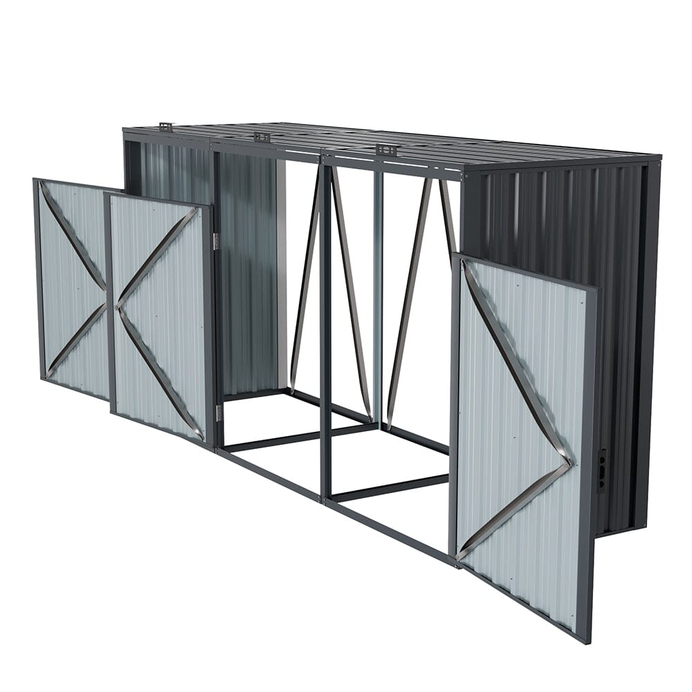 Outdoor Metal Garbage Can Garden Storage Shed Living and Home 
