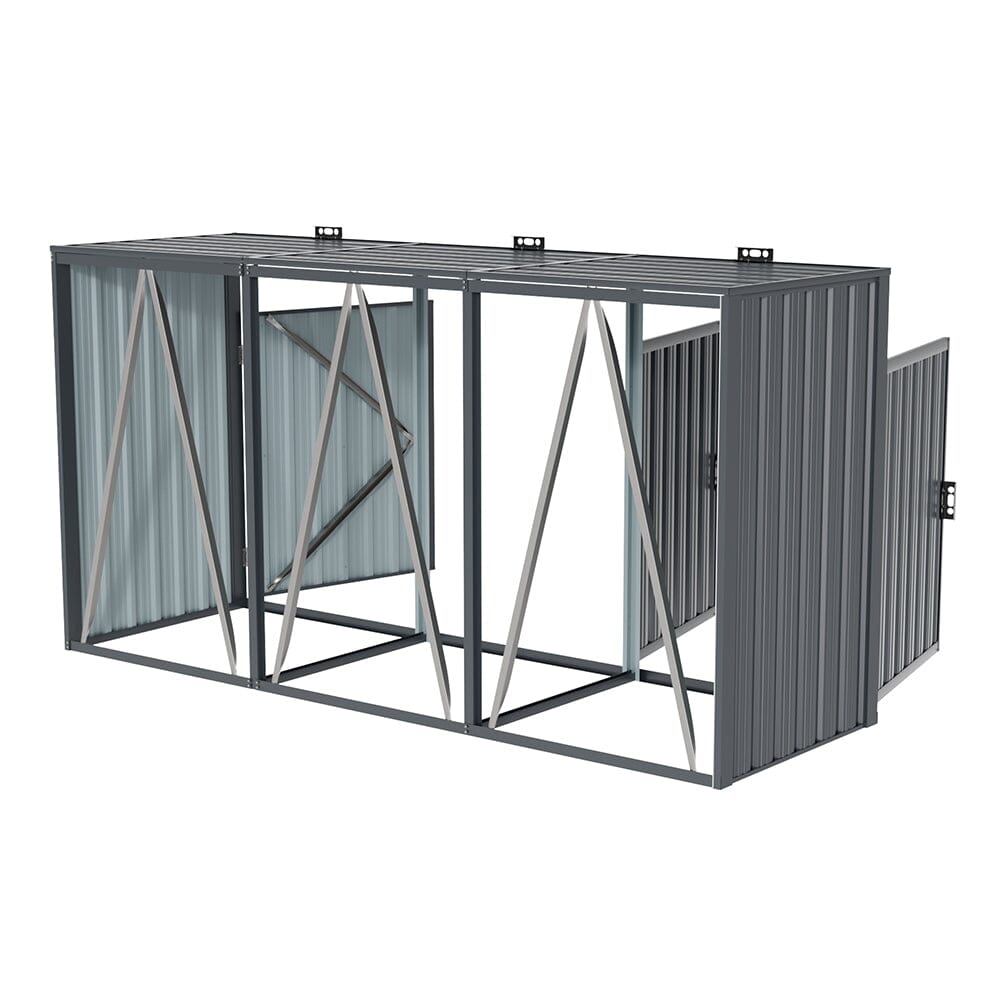 Outdoor Metal Garbage Can Garden Storage Shed Living and Home 