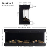 40/50/60/70-Inch 3-Sided Wall Mounted Electric Fireplace 12 Flame Colours and 5 Brightness Modes Electric Fireplace Living and Home 