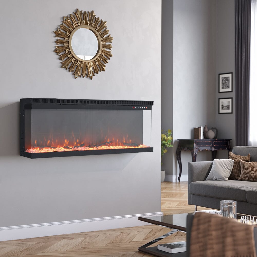 3-Sided Electric Fireplace – A Perfect Fusion of Style, Warmth, and Versatility Living and Home 80 inch 