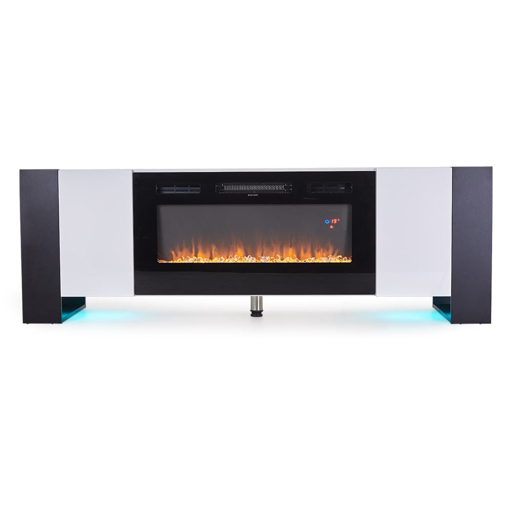 Modern Electric Fireplace TV Stand for Stylish Warmth and Practical Storage Living and Home 