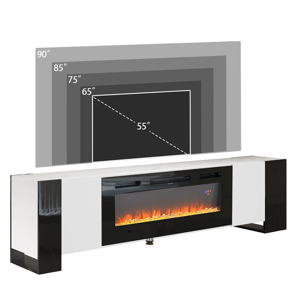 Modern Electric Fireplace TV Stand for Stylish Warmth and Practical Storage Living and Home 