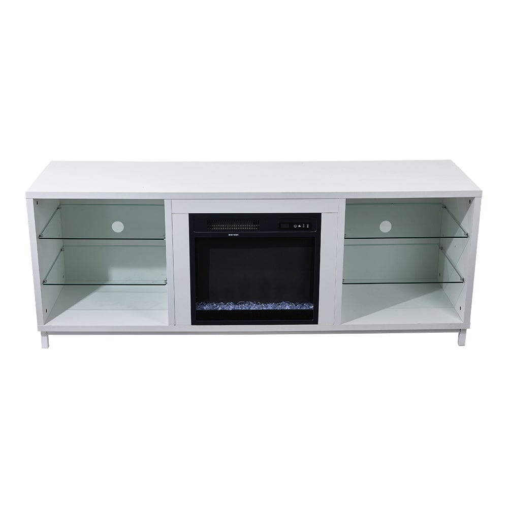 Freestanding TV Stand Entertainment Center with 18" Fireplace Living and Home 