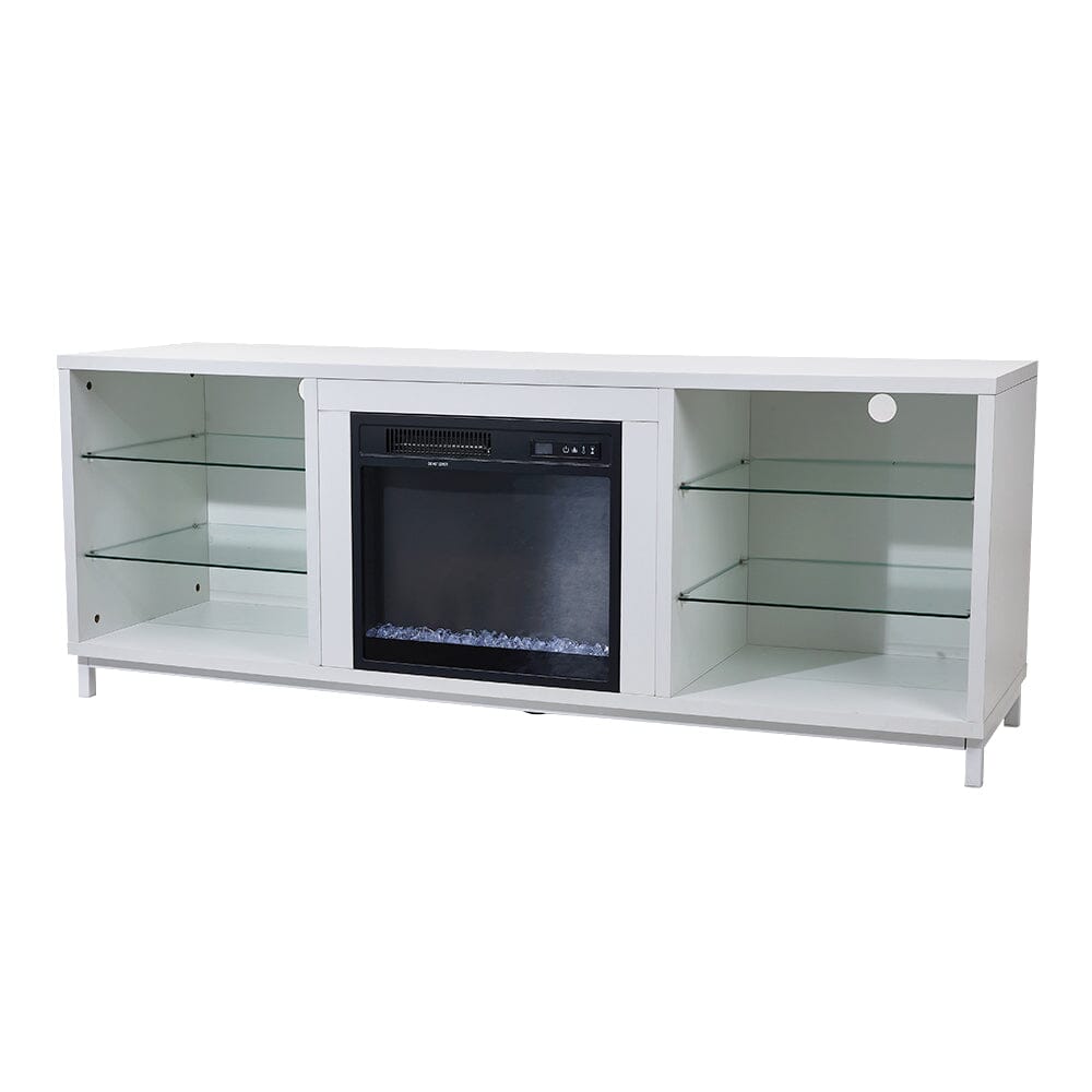 Freestanding TV Stand Entertainment Center with 18" Fireplace Living and Home 