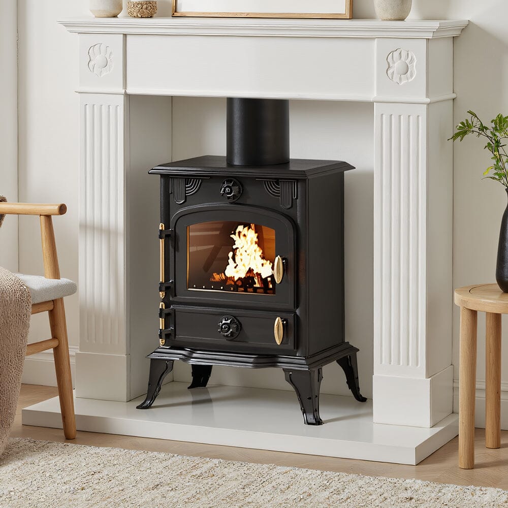 Freestanding Cast Iron Wood Burning Stove Fireplace Living and Home 