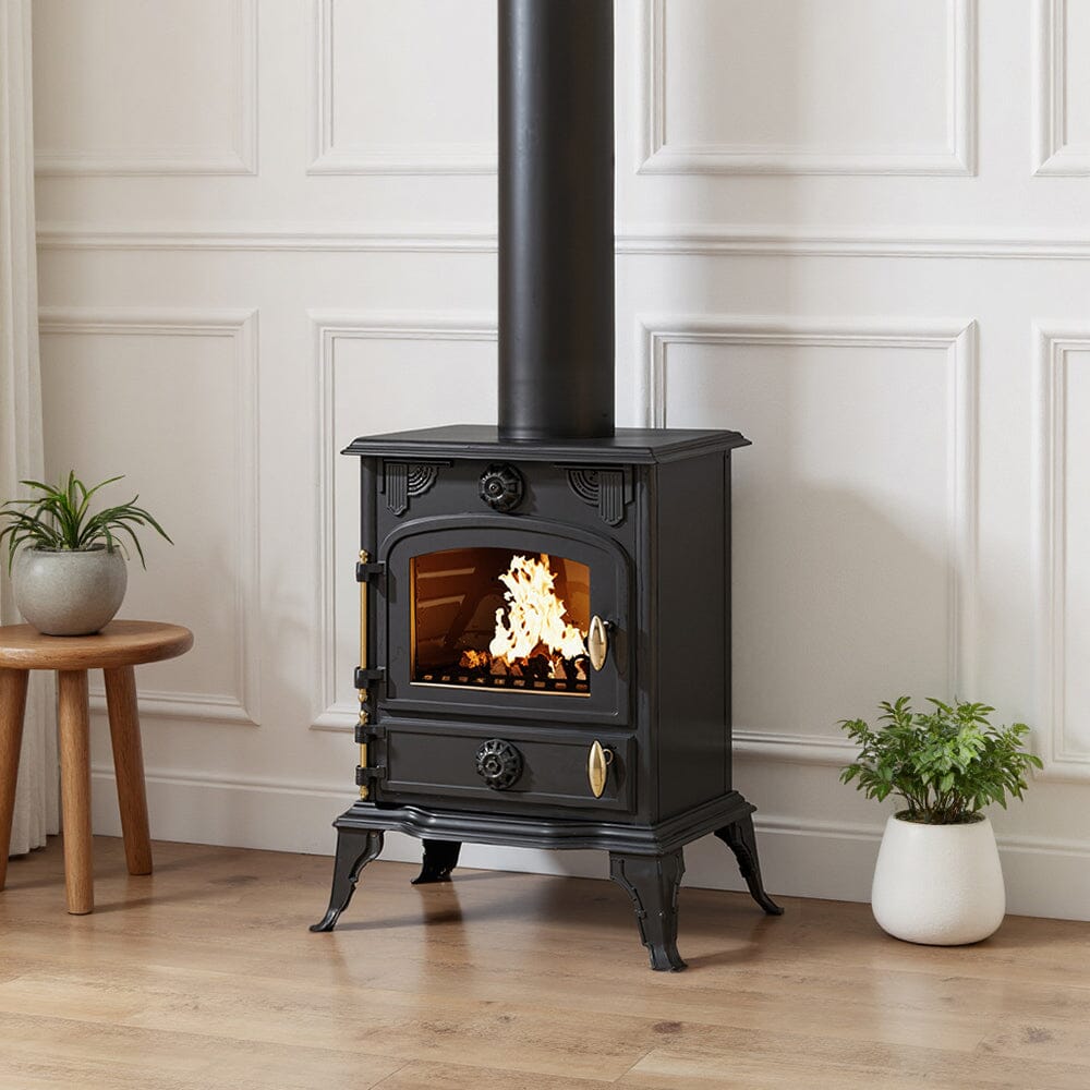 Freestanding Cast Iron Wood Burning Stove Fireplace Living and Home 