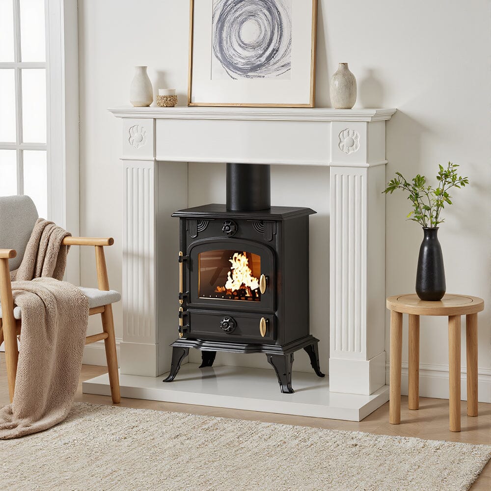 Freestanding Cast Iron Wood Burning Stove Fireplace Living and Home 