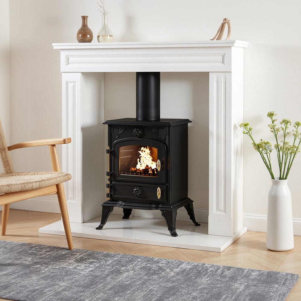 Freestanding Cast Iron Wood Burning Stove Fireplace Living and Home 