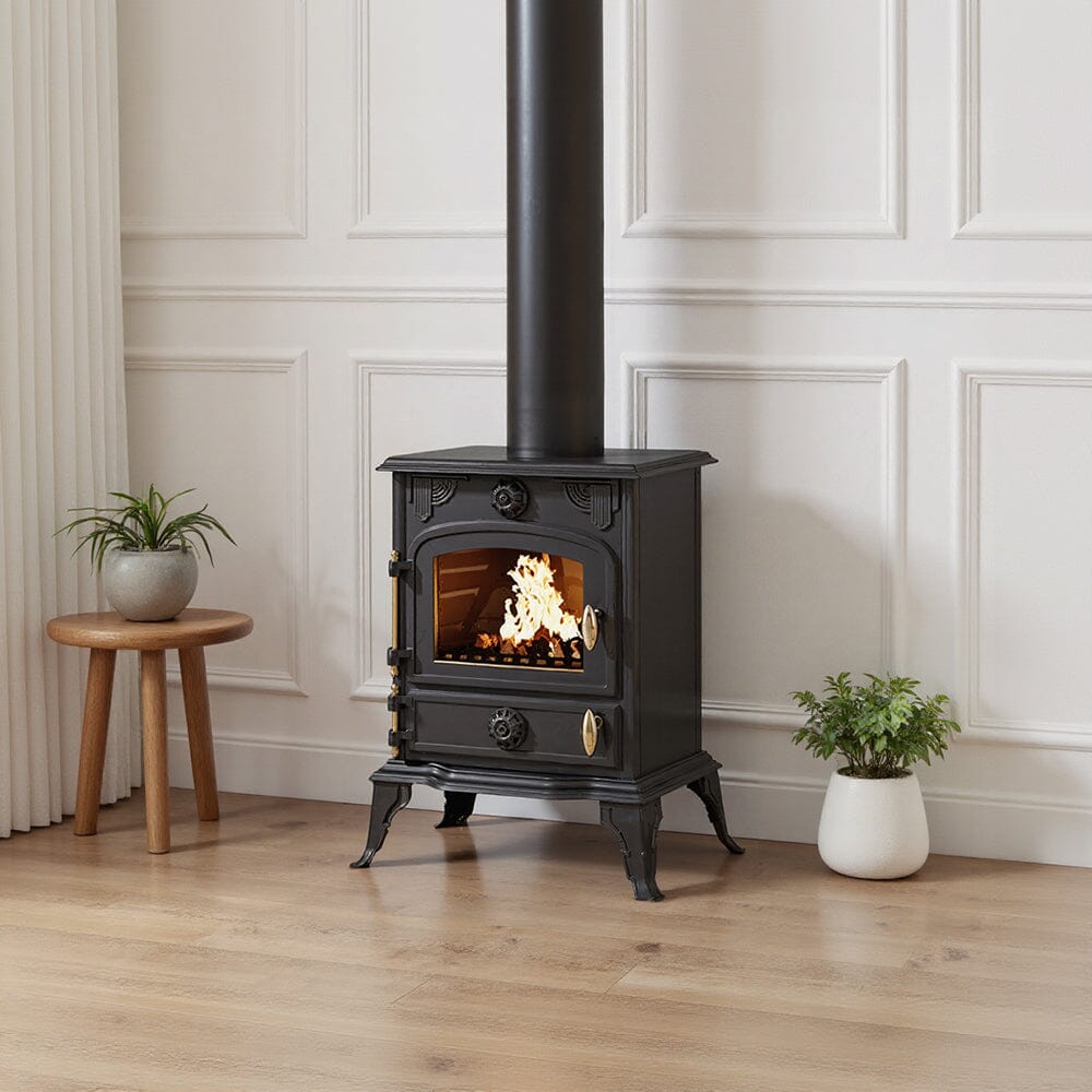 Freestanding Cast Iron Wood Burning Stove Fireplace Living and Home 