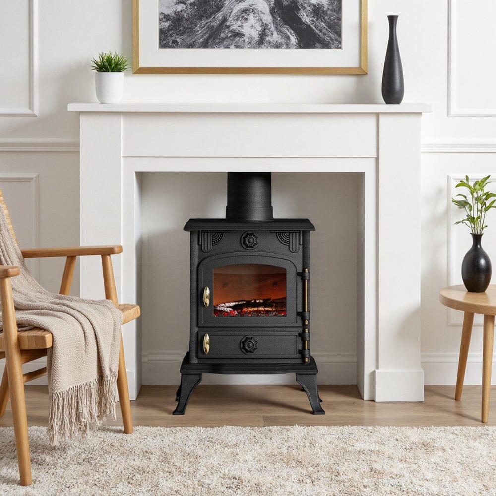 Freestanding Cast Iron Wood Burning Stove Fireplace Living and Home 