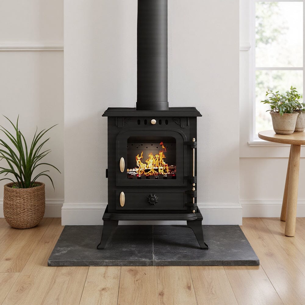 Freestanding Cast Iron Wood Burning Stove Fireplace Living and Home 