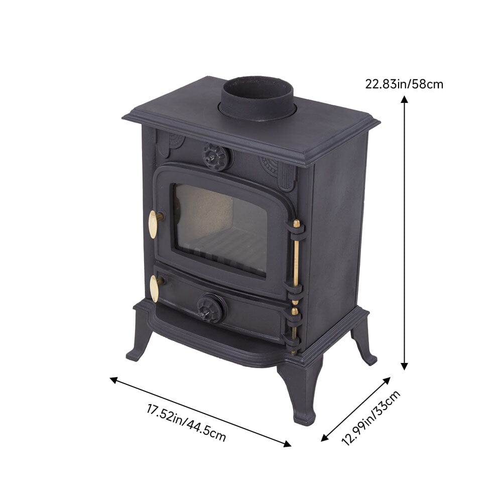 Freestanding Cast Iron Wood Burning Stove Fireplace Living and Home 