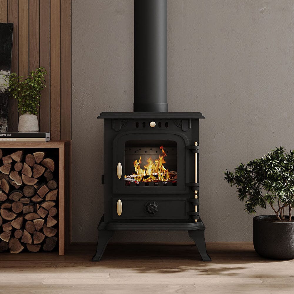Freestanding Cast Iron Wood Burning Stove Fireplace Living and Home 
