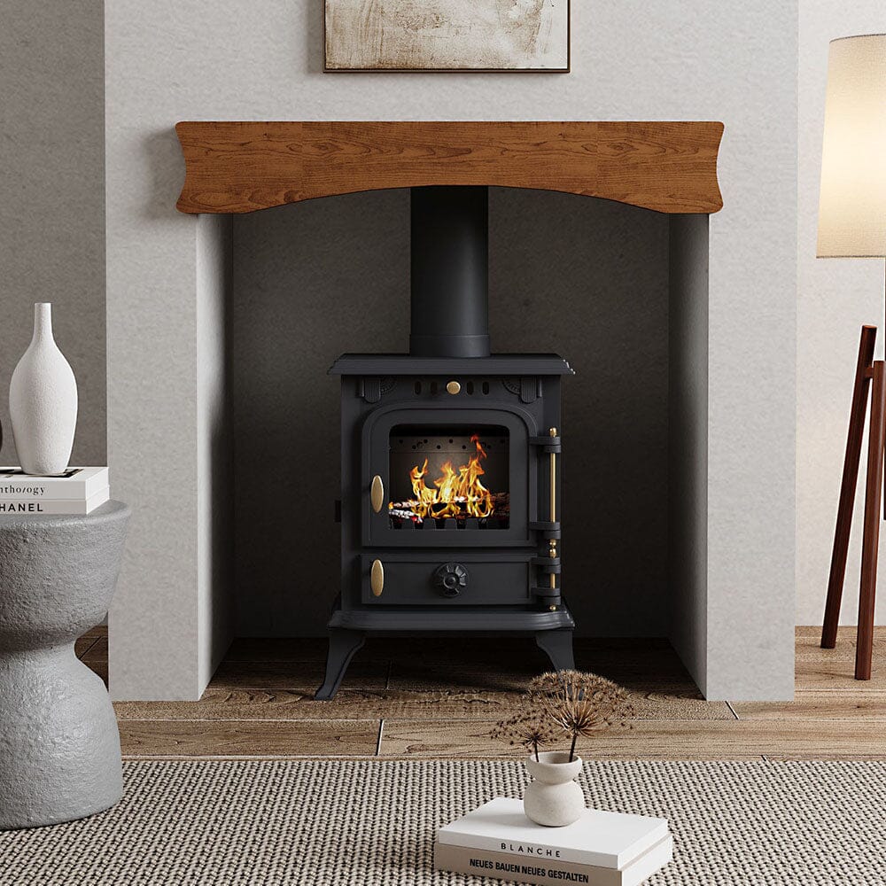 Freestanding Cast Iron Wood Burning Stove Fireplace Living and Home 