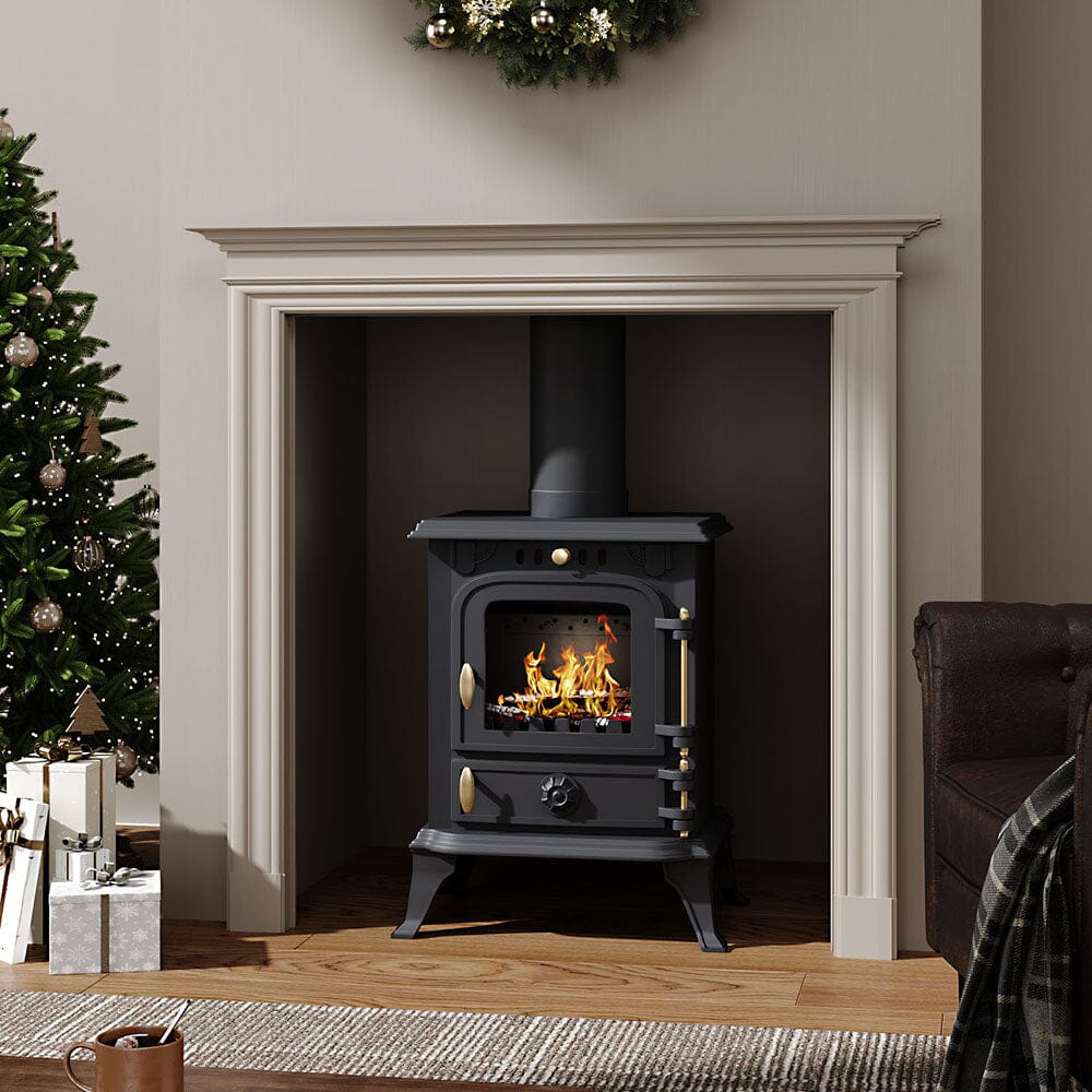 Freestanding Cast Iron Wood Burning Stove Fireplace Living and Home 