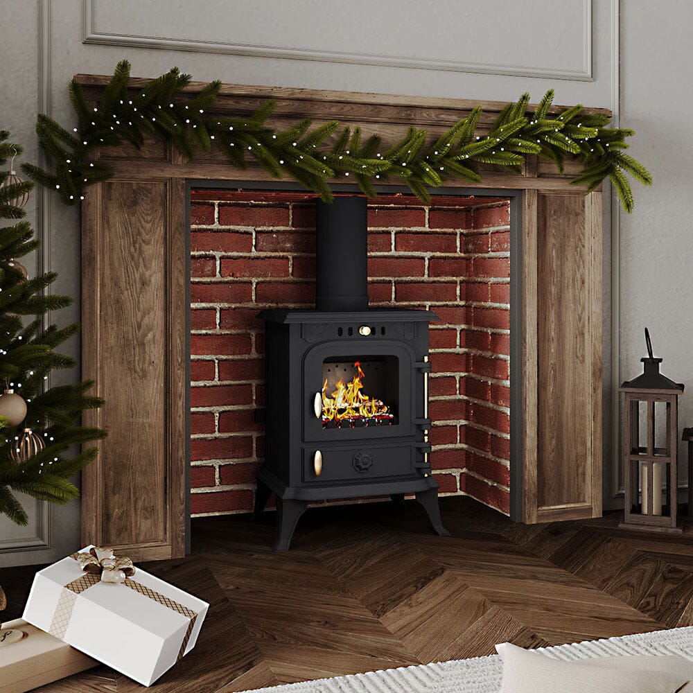 Freestanding Cast Iron Wood Burning Stove Fireplace Living and Home 