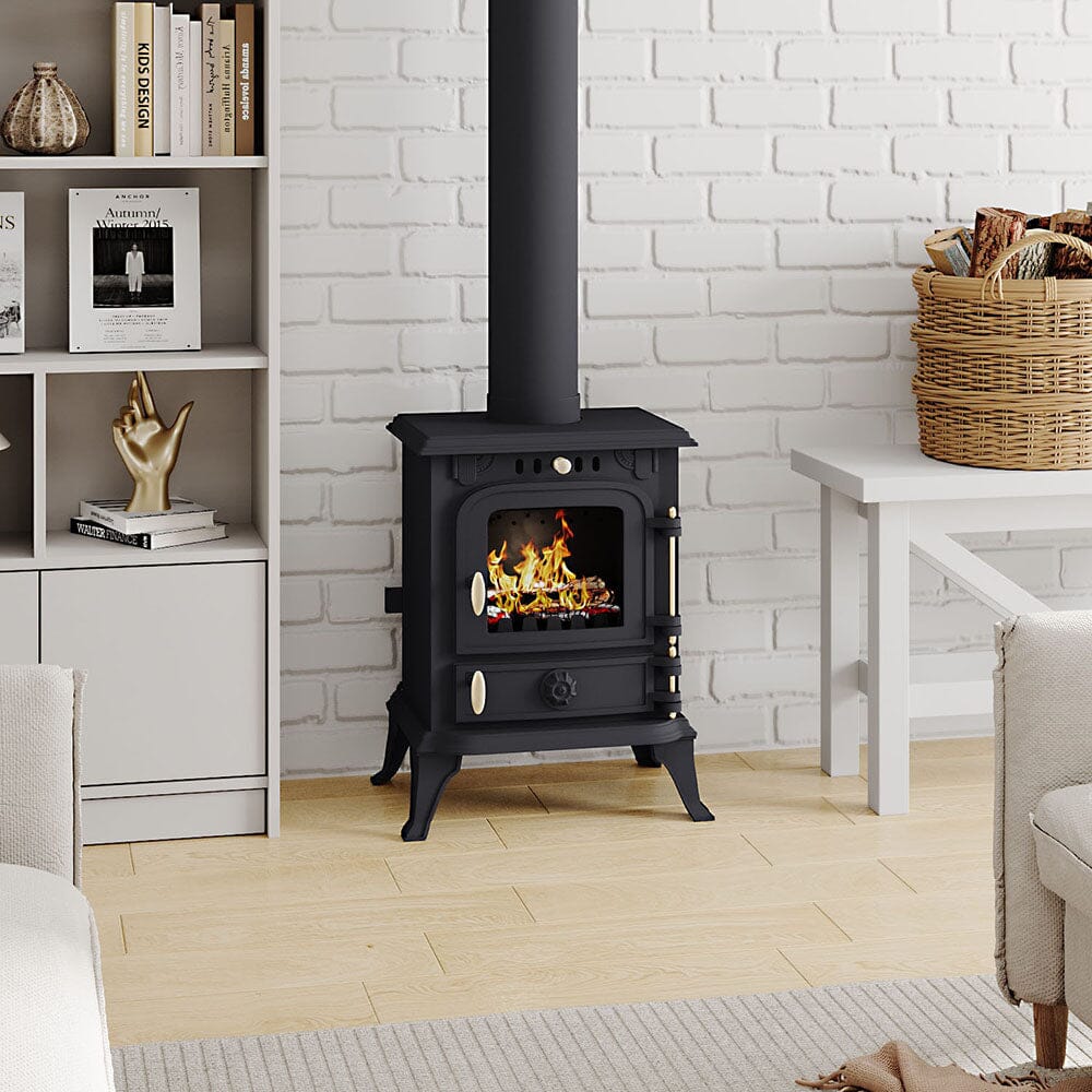 Freestanding Cast Iron Wood Burning Stove Fireplace Living and Home 