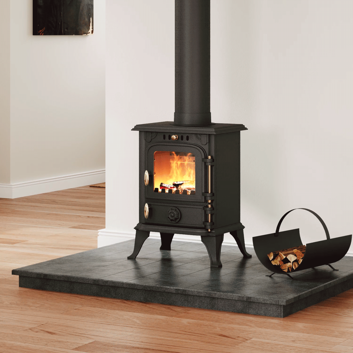 Victorian Cast Iron Fireplace – Vintage Wood Burning Fireplace with Insert & Surround Living and Home 