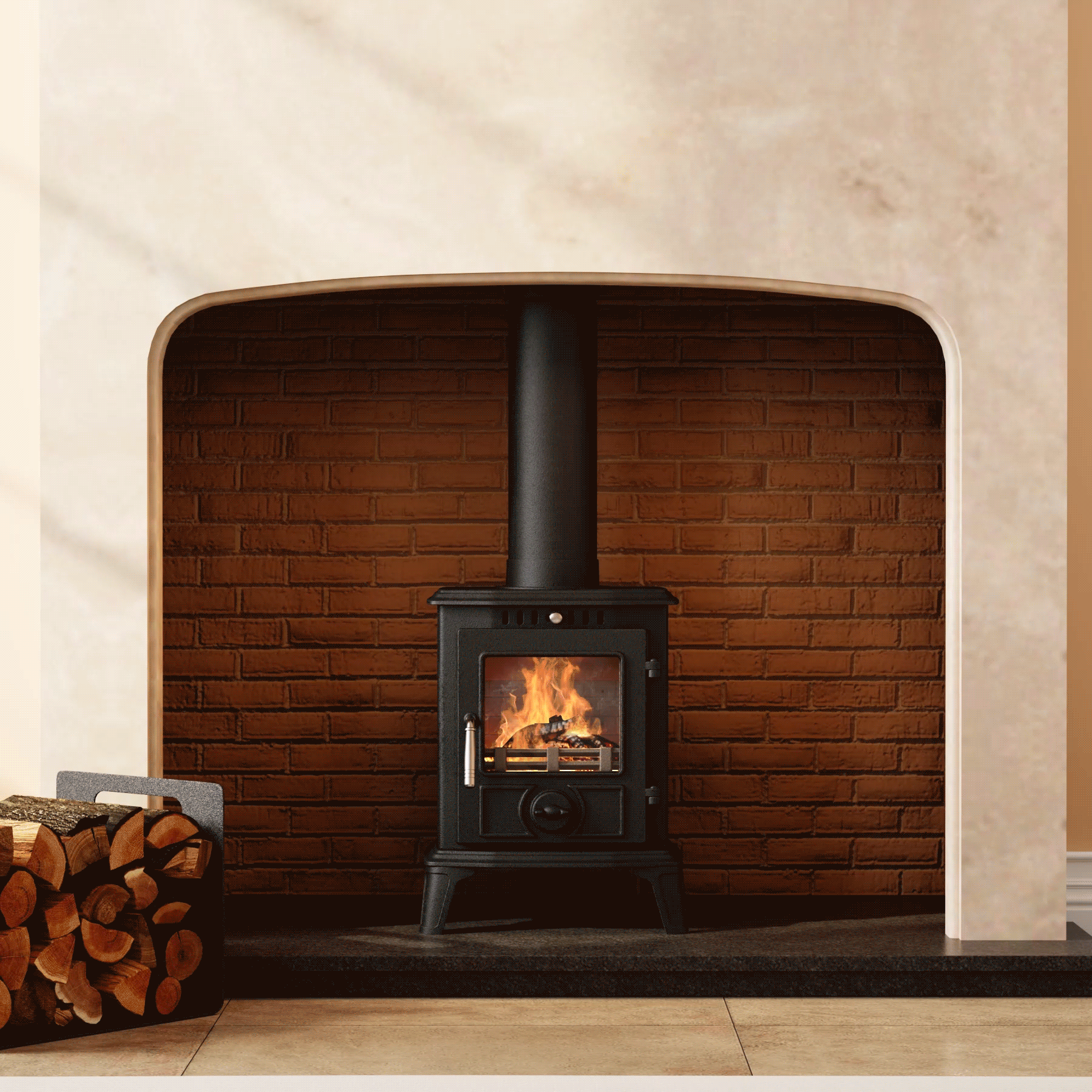 Smallbee Cast Iron Fireplace – Victorian Style Wood Burning Fireplace Insert & Freestanding Heater Smallbee UK 