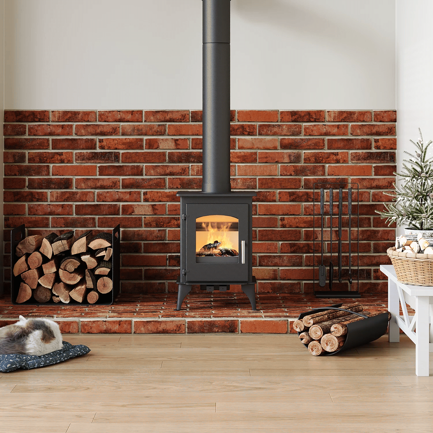 Smallbee Cast Iron Fireplace – Victorian Style Wood Burning Fireplace Insert & Freestanding Heater Smallbee UK B 