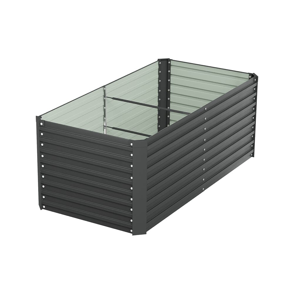 160×80×60CM Black Metal Raised Garden Bed Lightsin UK 