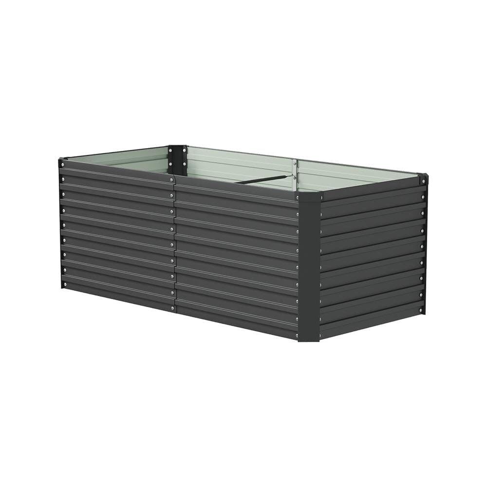 160×80×60CM Black Metal Raised Garden Bed Lightsin UK 