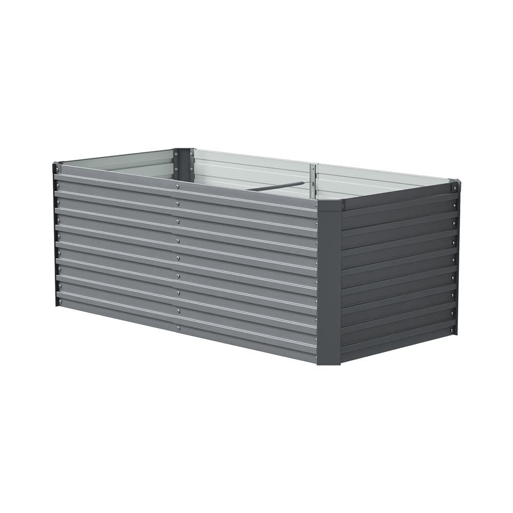 160×80×60CM Grey Metal Raised Garden Bed Lightsin UK 