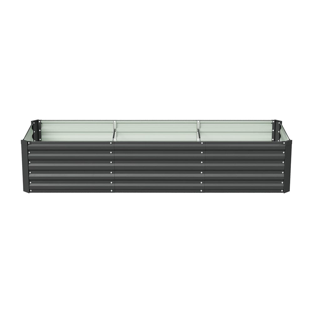 240×80×45CM Black Metal Raised Garden Bed Lightsin UK 