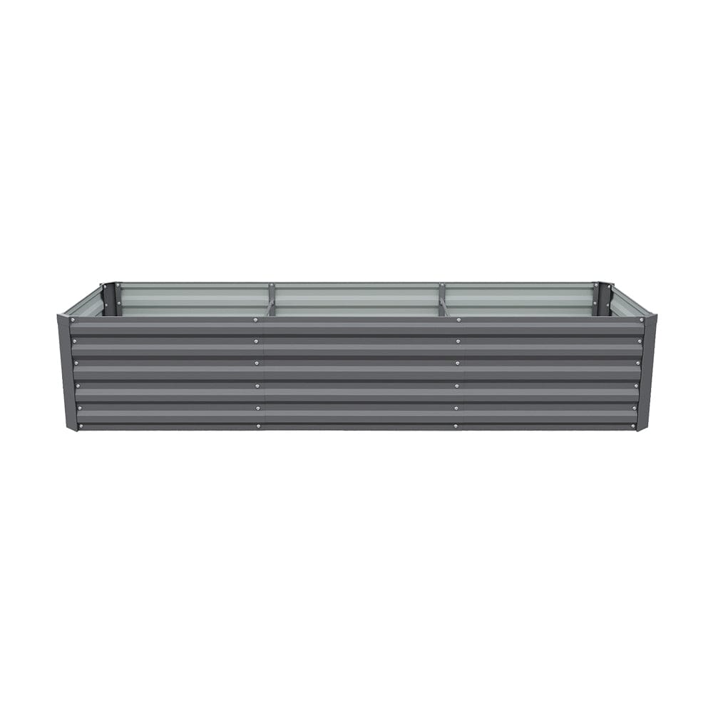 240×80×45CM Grey Metal Raised Garden Bed Lightsin UK 