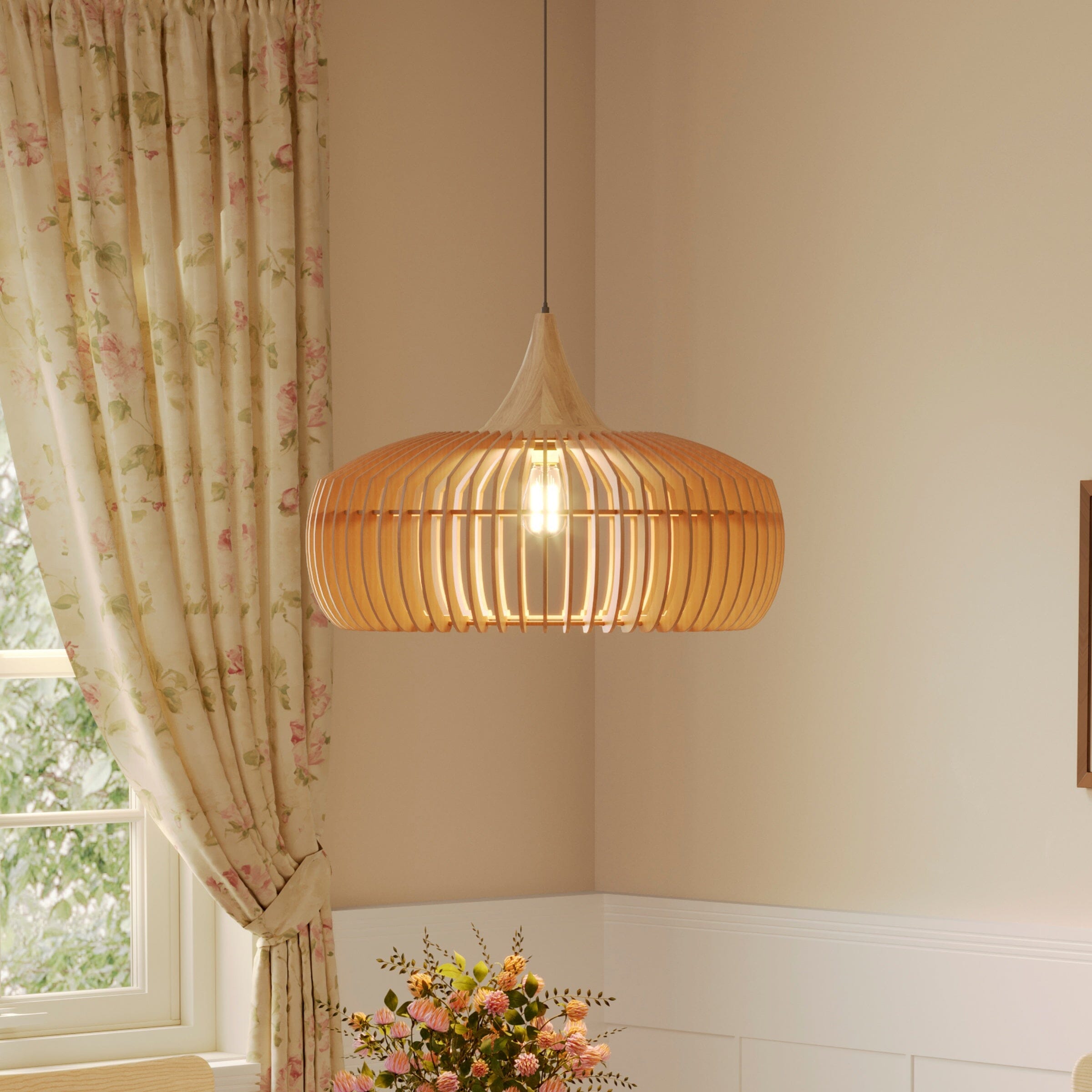 Lightsin Shadome-Handcrafted Wood Pendant Light for Kitchen Island and Modern Interiors Lightsin UK 