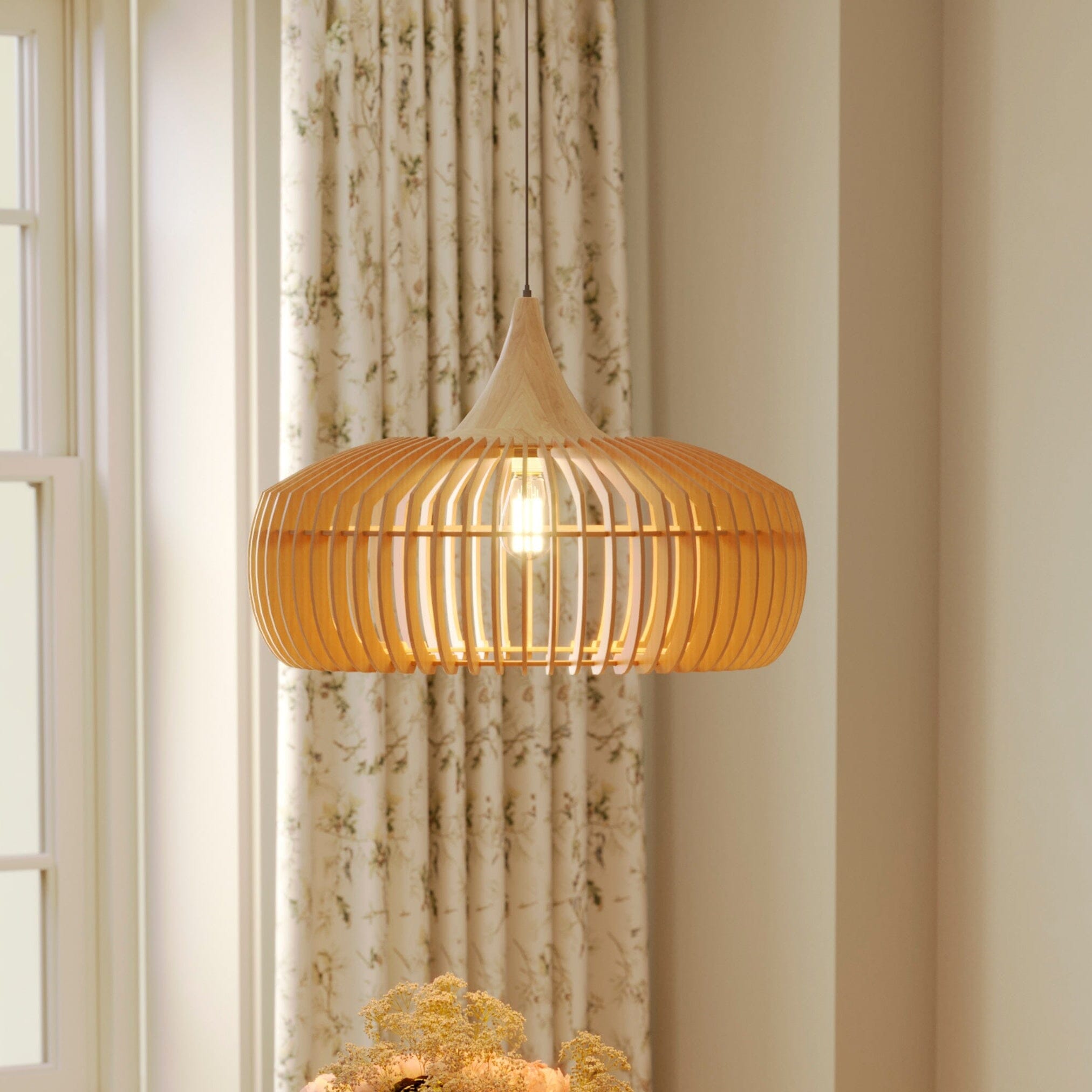 Lightsin Shadome-Handcrafted Wood Pendant Light for Kitchen Island and Modern Interiors Lightsin UK 