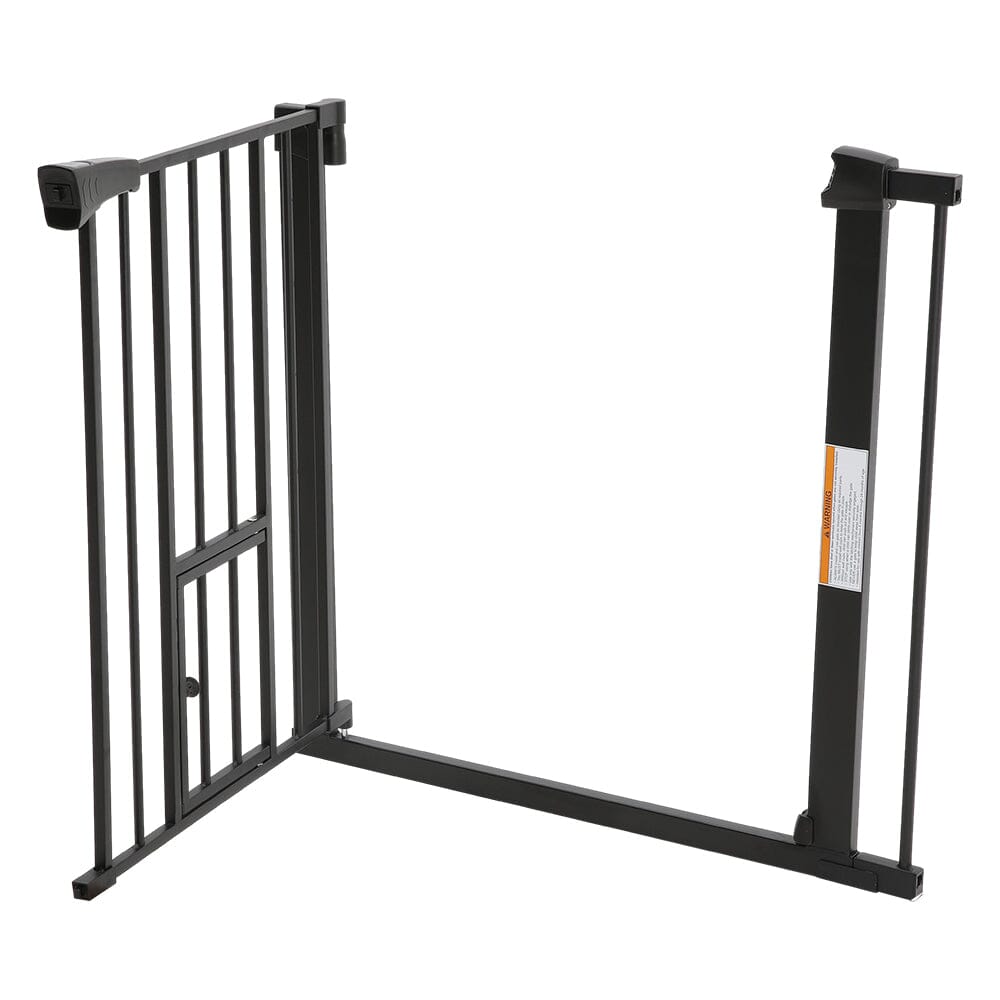 Pet Safety Gate Stair Pressure Fit with Lockable Cat Flap Living and Home