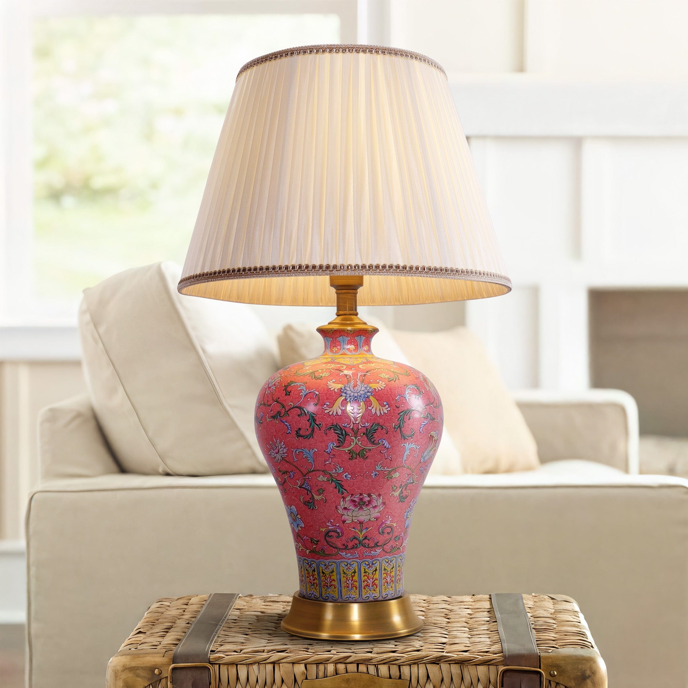Lightsin Colorful Handcrafted Ceramic Table Lamp - Ideal for Bedroom, Desk & Living Room Lightsin UK 